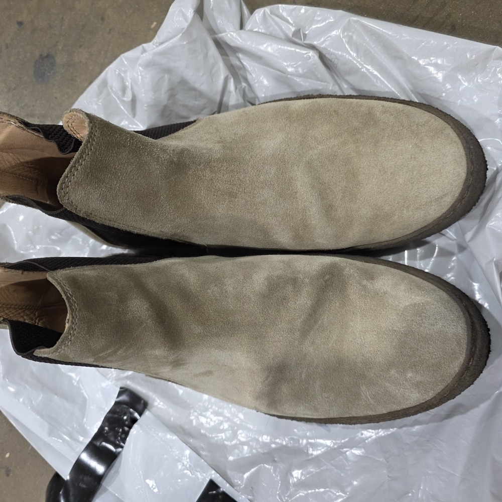 Astorflex Men's Handmade Italian Bitflex Biege Suede Chelsea Boots Size 10
